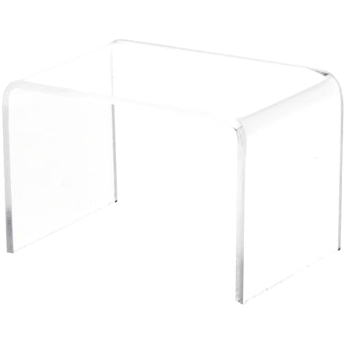Plymor Clear Acrylic Rectangular Display Riser, 2" H x 3" W x 2" D (1/8" thick) - size: 2" x 3" x 2"