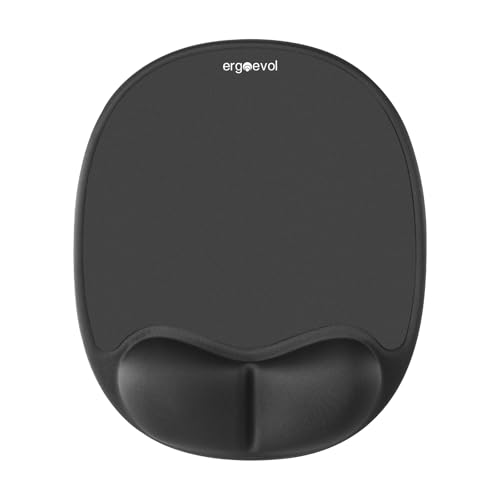 Ergonomic Mouse Pad with Skin-Friendly Lycra Memory Foam Wrist Rest, Easy-to-Clean Smooth PP Surface, and Non-Slip PU Base – Ideal for Vertical, Ergonomic, and Office Mice (Jet Black) - color: Jet Black