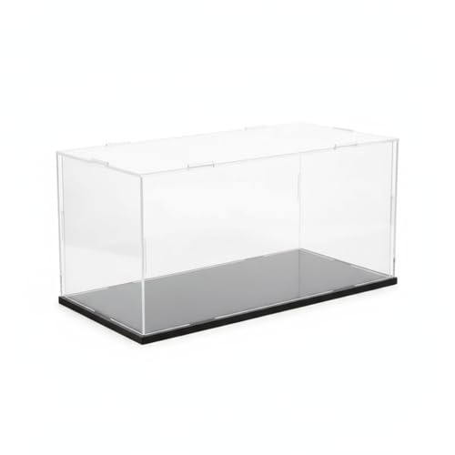 Clear Acrylic Display Case, 8*4*4inch (20*10*H10cm) | Assemble Cube Display Box, Black Base, Dustproof Protection, For Collectibles Memorabilia Figurines - size: 8 x 4 x 4 inches