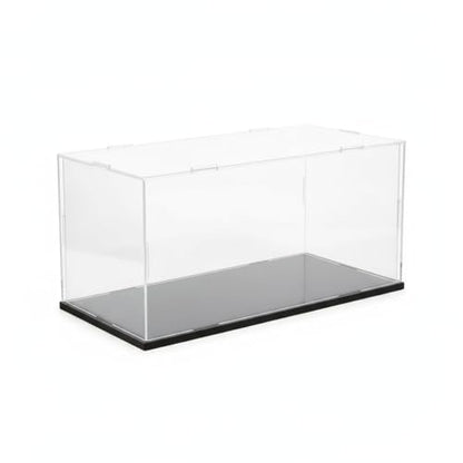 Clear Acrylic Display Case, 12x6x6 inch (30x15x15 cm) | Assemble Cube Display Box, Black Base, Dustproof Protection, For Collectibles Memorabilia Figurines - size: 12 x 6 x 6 inches