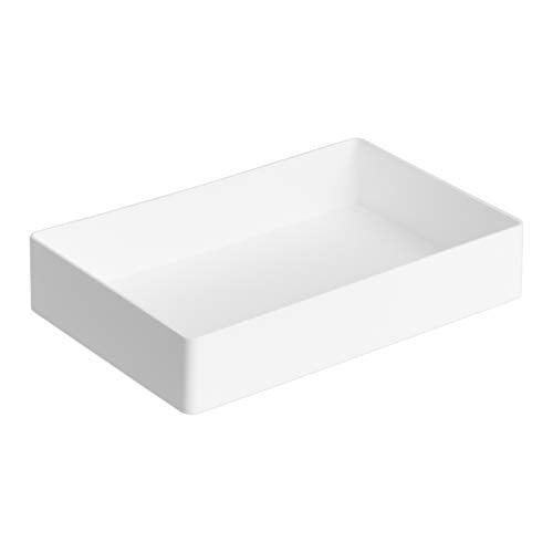 Amazon Basics Rectangular Plastic Desk Organizer Bundle, 3 Pieces Letter Tray and Accessory Tray for Office Supplies, Document Organization, Workspace Storage, 10 x 13.4 inches, White