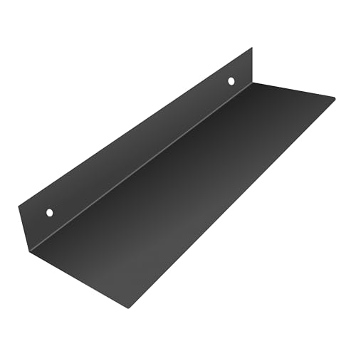 SIMOND STORE Black Floating Shelves for Wall, 12" X 8" Small Floating Shelf | Metal Heavy Duty Shelves Brackets for Gaming, Console, PlayStation Shelf, Tv Shelf for Wall Mounted Tv - size: 12-inch X 8-inch Powder Coated Black