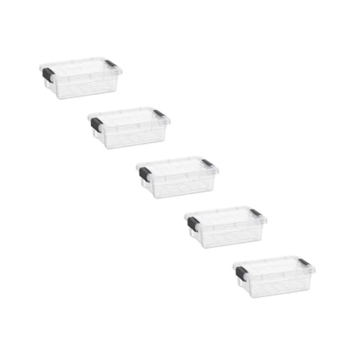 Superio Mini Storage Container Plastic Crayon Box Art Supplies and Sewing Case Stackable Clear Small Organizer for Beads, Stationery, Chalk, and Food, 0.7 Quart, 5 Pack - size: 0.7 Quarts, style: 5 Pack