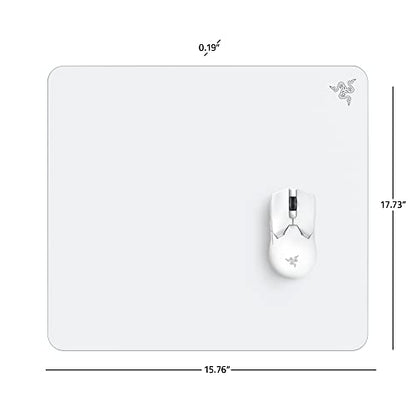 Razer Atlas Tempered Glass Gaming Mouse Mat: Ultra-Smooth Micro-Etched Surface - Dirt and Scratch-Resistant - Anti-Slip Base - Quiet Mouse Movements - White - color: White