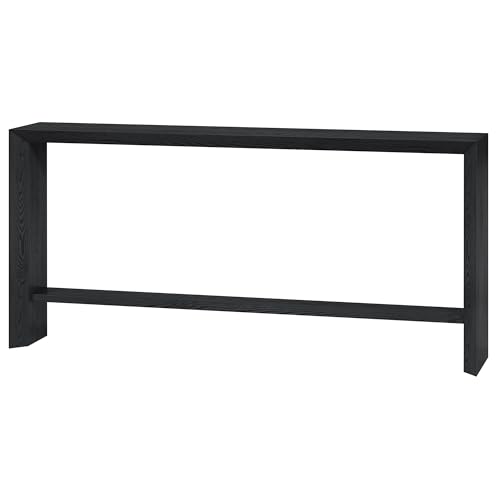 Henn&Hart 64" Modern Farmhouse Console Table, Sofa Table, Natural Black - color: Natural Black
