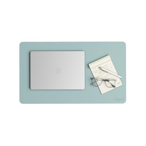 Smead Desk Pad, Vegan Leather Desk Mat with Non-Slip Faux Suede Backing, Perfect Desk Organizer for Office Decor, 23.6” x 13.7” Small, Superior Blue (64840) - color: Blue, size: 13.7" x 23.6"