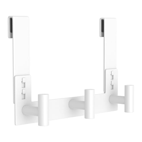 PMMASTO No-Drill Extra Long Shower Hooks, Fits 3/8" Thick Door, Heavy Duty Stainless Steel Towel Hooks for Frameless Glass Shower Door, Holds Bathrobe Towel (White, 3 T-Hooks) - color: White, size: 7.5 Inch-3 T-Hooks, Fits 3/8" Thick Door
