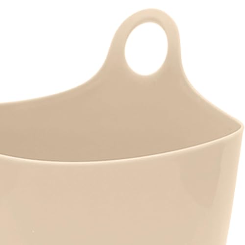 Small Hanging Trash Can, Mini Hangable Desktop Garbage Bin & Pen Holder Wall Mounted or Desk Side Mini Trash Can for Office Bedroom Kitchen Multi Functional Small Storage Organizer (Beige)