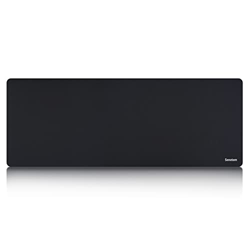 Senetem XL Large Mouse Pad, Ultra-Smooth Gaming Mousepad, Non-Slip Rubber Base, Washable Surface Fits Wired & Wireless Mouse – Big & Long Keyboard Computer Black Mat for Desk, 31.5x11.8 in - size: 31.5L x 11.8W inches