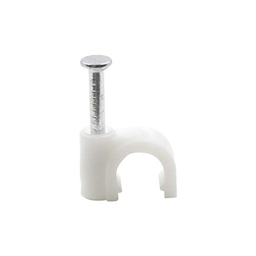1/4" White Half Clamp J-Hook with Nail For Pex Tubing Pipe Support -300pcs - color: White, size: 1/4" / 6mm, 300 PCS