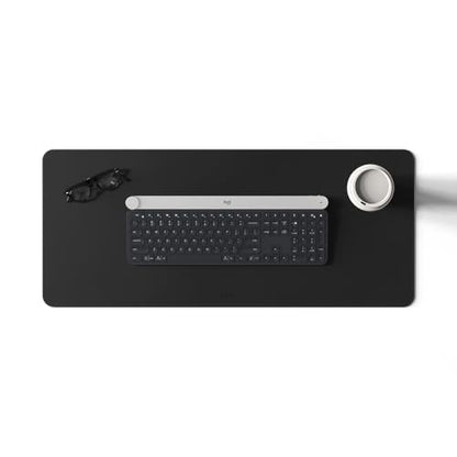POUT TekDec Mat – Vegan Leather Desk Pad (31.5×13.4in / 80×34cm), Water-Resistant Surface, Anti-Slip Base, Scratch & Heat Protection, Multi-Functional Writing & Mouse Pad – Danish Black - color: Danish Black