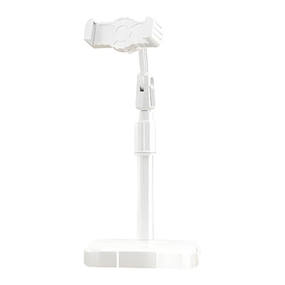 Phone Stand for Desk, Angle Height Adjustable Holder for Desk, Desktop Webcam Mount Compatible, Ergonomic Design, for Smartphone Devices, Office Desk Accessories (White)