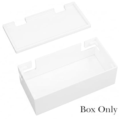 Linkidea Compact Bathroom Cable Organizer Box for Electric Toothbrush and Razor Chargers, Small Cord Hider Storage Case, Acrylic Countertop Wire Management (White)