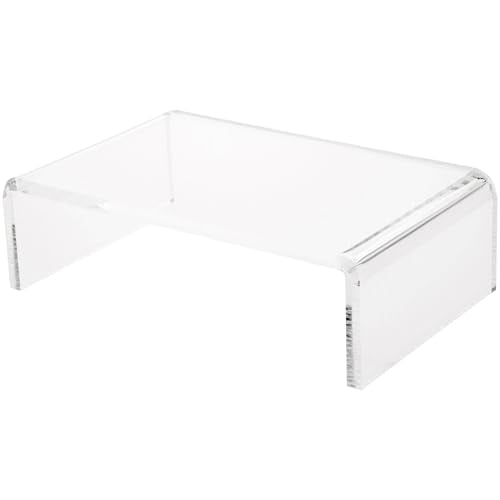 Plymor Clear Acrylic Rectangular Display Riser, 3" H x 10" W x 6" D (3/8" thick) - size: 3" x 10" x 6"