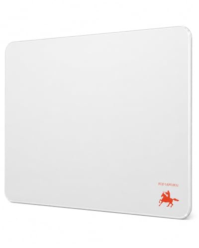 Tempered Glass Gaming Mouse Pad, Micro-Etched Ultra-Smooth Surface, Hard Mouse Pad for Fast Glide, Precision Tracking, Speed & Control, Non-Slip Base, 16.1" x 12.2" - color: White