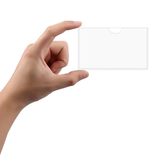 30 Pack Self-Adhesive Index Card Pockets with Top Open for Loading - Ideal Index Card Holder for Organizing and Protecting - Crystal Clear Plastic(3.7 x 2.3 Inches) - size: 3.7 x 2.3 Inches