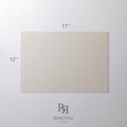 Baroyal Faux Leather Placemats Set of 6 Vinyl Washable Wipeable Table Mats for Kitchen Dining Table Heat Resistant Waterproof Modern Indoor/Outdoor Placemats Non-Slip Easy Clean Place Mats-Cream White - color: B-cream White