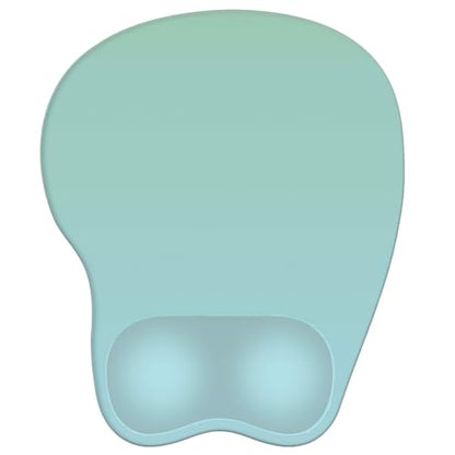 Mouse Pad with Wrist Rest Ergonomic Mouse Pad with Comfortable M-Shape Pain Relief Wrist Support Non-Slip PU Base Mousepad for Laptop, Office & Home (Cyan) - color: Cyan