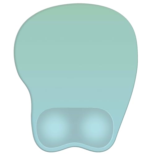 Mouse Pad with Wrist Rest Ergonomic Mouse Pad with Comfortable M-Shape Pain Relief Wrist Support Non-Slip PU Base Mousepad for Laptop, Office & Home (Cyan) - color: Cyan