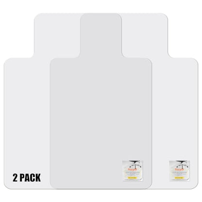 Kuyal 2 Pack 1/5" Thick Office Chair Mat, 45" x53" with Lip Heavy Duty Hard Computer Chair Mat, Under Desk Protector Carpeted Floors Mats, Can be Used on Carpet or Hard Floor, Ship Flat - size: 45" x 53" x 1/5" With Lip
