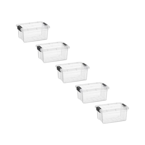 Superio Mini Storage Container Plastic Crayon Box Art Supplies and Sewing Case Stackable Clear Small Organizer for Beads, Stationery, Chalk, and Food, 1.05 Quart, 5 Pack - size: 1.05 Quarts, style: 5 Pack