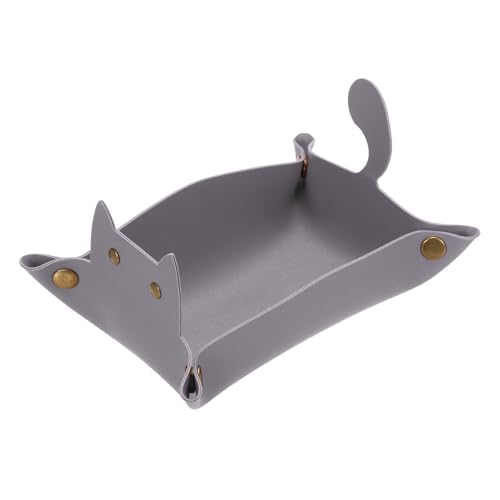 uxcell Leather Valet Tray, Folding Jewelry Tray Organizer Travel Dish Plate Desk Organizer for Women and Men Storage Jewelry Keys Wallet Coin, Purple - color: Purple