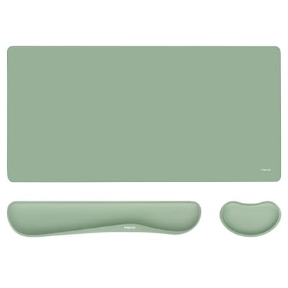 MOSISO Keyboard Mouse Pad Set, Gaming Mouse Pad&Keyboard Wrist Rest&Wrist Rest, Ergonomic Wristrests with Memory Foam Home Office Easy Typing Cushion Non-Slip Mousepad, Antique Green - color: Antique Green