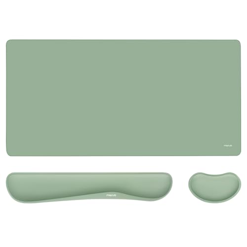 MOSISO Keyboard Mouse Pad Set, Gaming Mouse Pad&Keyboard Wrist Rest&Wrist Rest, Ergonomic Wristrests with Memory Foam Home Office Easy Typing Cushion Non-Slip Mousepad, Antique Green - color: Antique Green