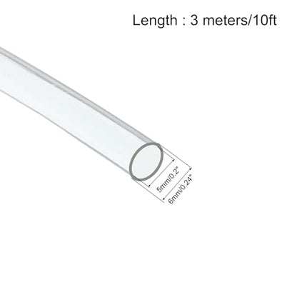 UXCELL Clear PVC Tube Harness Tubing, 3/16-inch(5mm) ID, 10ft Sleeve for Wire Sheathing Protection - color: Clear, size: 5mm