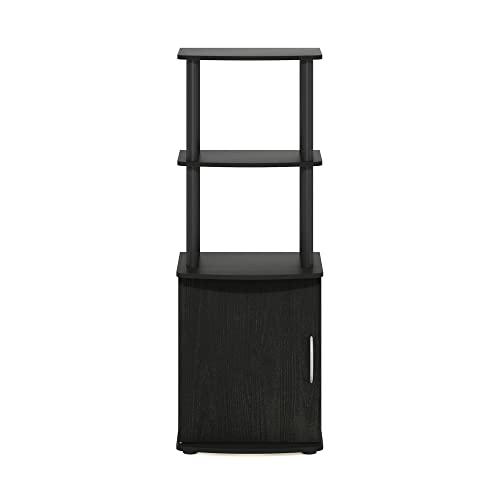 Furinno Turn-N-Tube Tall TV Entertainment Side Table Display Rack with Storage Cabinet, 2-Tier, Blackwood/Black - color: Blackwood/Black, size: 2-Tier Cabinet