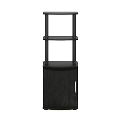 Furinno Turn-N-Tube Tall TV Entertainment Side Table Display Rack with Storage Cabinet, 2-Tier, Blackwood/Black - color: Blackwood/Black, size: 2-Tier Cabinet
