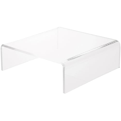 Plymor Clear Acrylic Short Square Display Riser, 2" H x 6" W x 6" D (1/8" thick) - size: 2" x 6" x 6"