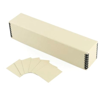 Golden State Art, Archival Slide Storage Case, 2.5"x2.125"x11" -Tan | Acid-Free File Box, Metal Edge Corner, Holds Up to 140 Films, Ideal for Store Photos Negatives and Cards - size: 2.5" x 2.125" x 11"