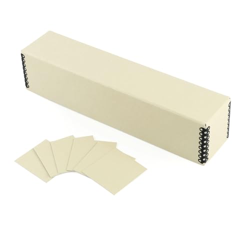 Golden State Art, Archival Slide Storage Case, 2.5"x2.125"x11" -Tan | Acid-Free File Box, Metal Edge Corner, Holds Up to 140 Films, Ideal for Store Photos Negatives and Cards - size: 2.5" x 2.125" x 11"