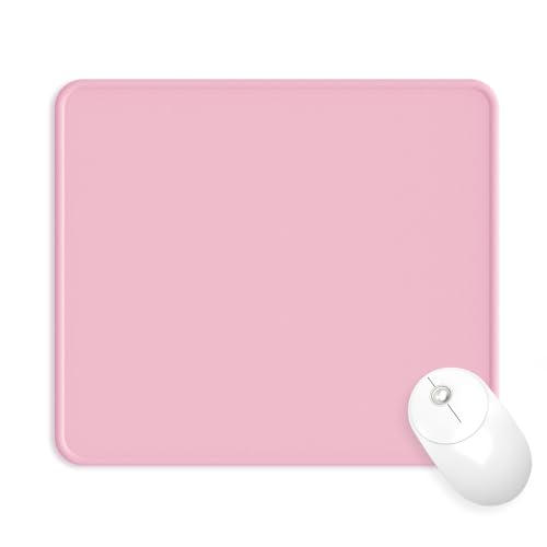 eulps Mouse Pad with Stitched Edge, Multiple Patterns Computer Mouse Pads with Non-Slip Rubber Base, Washable Cloth Mousepad, for Gaming, Laptop, PC (Pink) - color: 04Pink