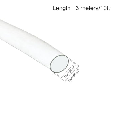 UXCell Clear PVC Tube Wire Harness Tubing, 1/2-inch(12mm) ID 10ft Sleeve for Wire Sheathing Protection - color: Clear, size: 12mm