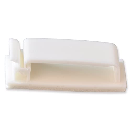 Cable Clips, Ethernet Cable Organizer, Conwork Adhesive Wire Management Clamps, Desktop Cord Holder Hider, Charging Cable Organizer & Management System for TV PC Laptop Home Office [50-Pack, White] - color: White 50-Pack