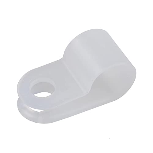 200 Pcs White Nylon R-Type Cable Clamp 1/4 Inch Cable Organizer Assortment Kit for Wire Management - size: 1/4 INCH 200PCS R-Type