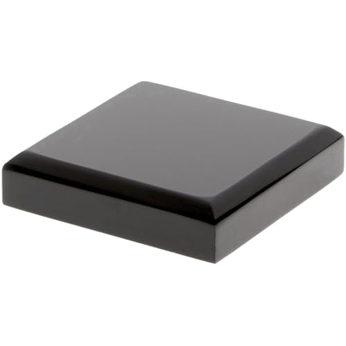 Plymor Black Acrylic Square Beveled Display Base, 3" W x 3" D x 0.75" H - size: 3" x 3" x 0.75"