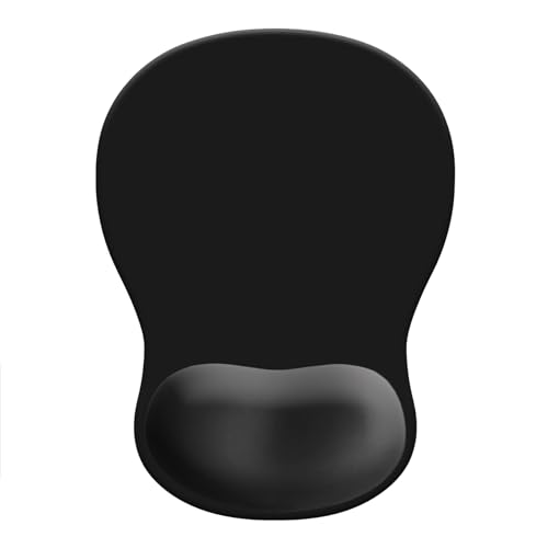 Ergonomic Wrist Support Mouse Pad - Comfortable Computer Mouse Pad with Non-Slip PU Base for Home Office Working Gaming (Black) - color: Black