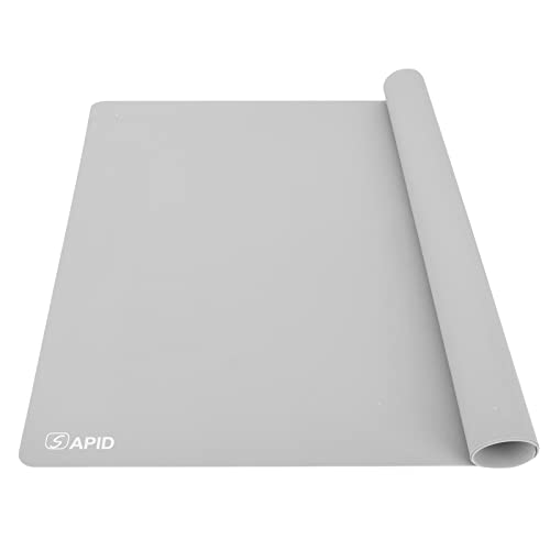 1.5MM Extra Thick Placemats Extra Large Silicone Mat 28" x 20" Heat Resistant Mat for Kitchen Countertop Protector, Washable Place Mats Silicone Mats for Kitchen Counter Mat Table Mat, Grey, Sapid - color: Gray, size: 28" x 20"