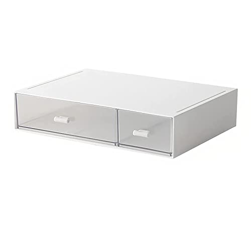 Desk Organizer-Stackable Storage Drawers, Desk Drawer Organizer Perfect For Collection Small Item/Cosmetic Office Supplies - 2 drawers (White) - size: 9*6.5*2inch - 2 Compartment