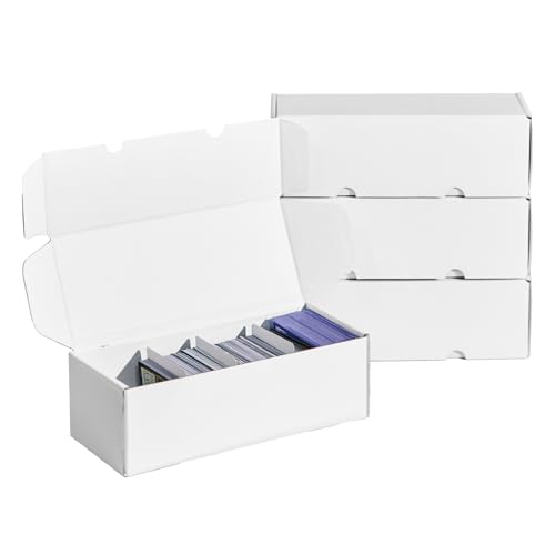 NUMINA 4 Pack 600 Card Storage Boxes, Organizer for Trading Card Collection, Heavy Duty Sports Cardboard Box, Trading Gaming Cards Collection Box with Adjustable Dividers - size: 10 in (4-Pack)