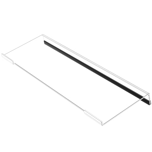 Egchi Computer Keyboard Stand PC Keyboard Stand, Acrylic Tilted Keyboard Stand for Ergonomic Typing Clear Keyboard Tray for Easy Typing and Working, Keyboard Holder with Silicone Non-Slip Case - color: Clear 17in L* 5.7in W* 1.2in H
