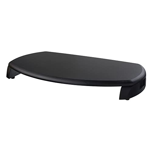 Kantek Desktop Computer Monitor Stand with Keyboard Storage, MDF Wood Top, Holds up to 80 lbs, 23" x 13.25" x 3", Black