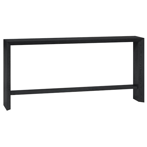 Henn&Hart 64" Modern Farmhouse Console Table, Sofa Table, Natural Black - color: Natural Black