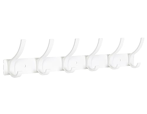 Optish Coat Rack Wall Mount, Coat Hook Wall Mount, Wall Hooks for Hanging, Hat Rack for Walls, Coats Hanger with 12 Hook, Towel Hooks for Bathrooms (1 Pack, White) - color: White, size: 1 Pack-12 Hook