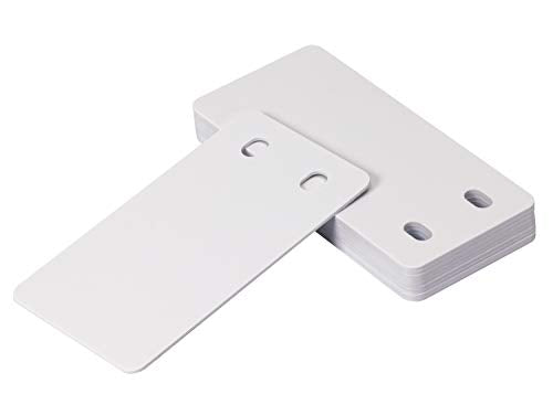 ONLYKXY 10 Pieces 30x60mm Plastic Hang Tags, Rectangle PVC Shipping Tags, Double Hole Cable Identification Labeling Tags
