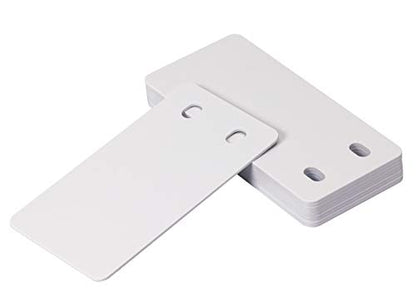 ONLYKXY 10 Pieces 30x60mm Plastic Hang Tags, Rectangle PVC Shipping Tags, Double Hole Cable Identification Labeling Tags