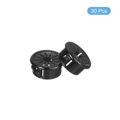 uxcell 30Pcs Cable Grommets, Snap Bushing Grommet for Holes with 0.83"(21mm) Mounting, Round Nylon Snap in Cable Desk Grommet for Cables and Cords Management, Black - size: 21mm